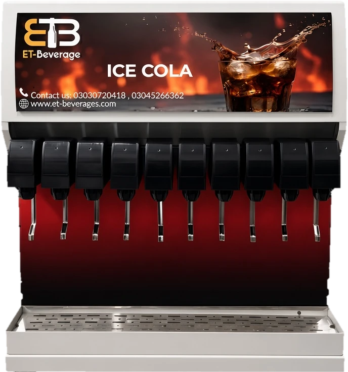 ET-Beverages 10 valve soda machine – front view