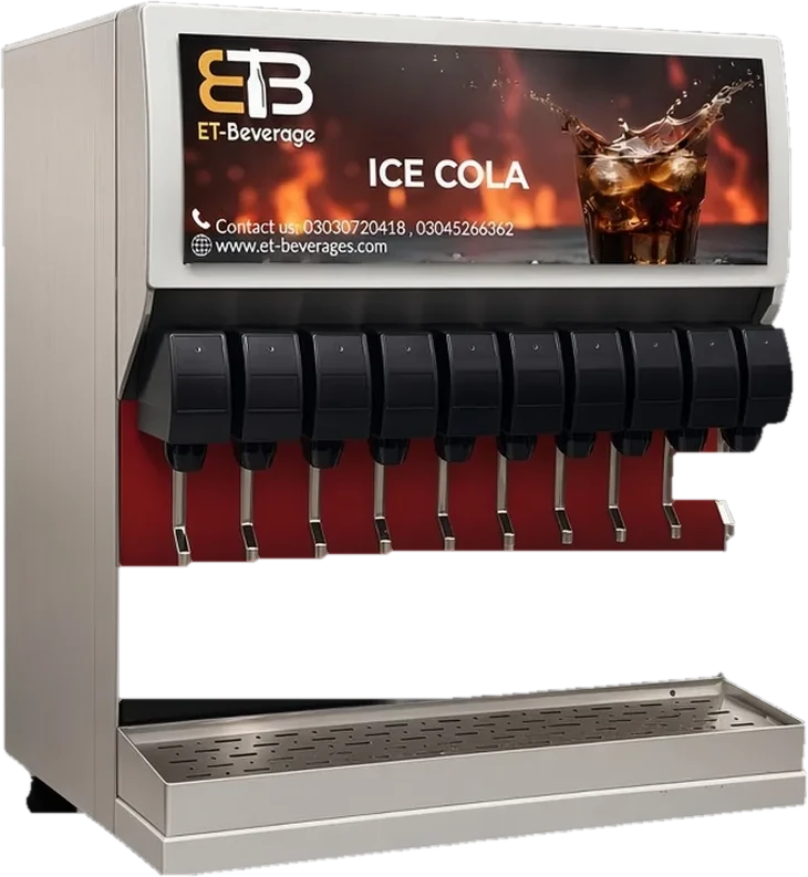 ET-Beverages 10 valve soda machine – left side view