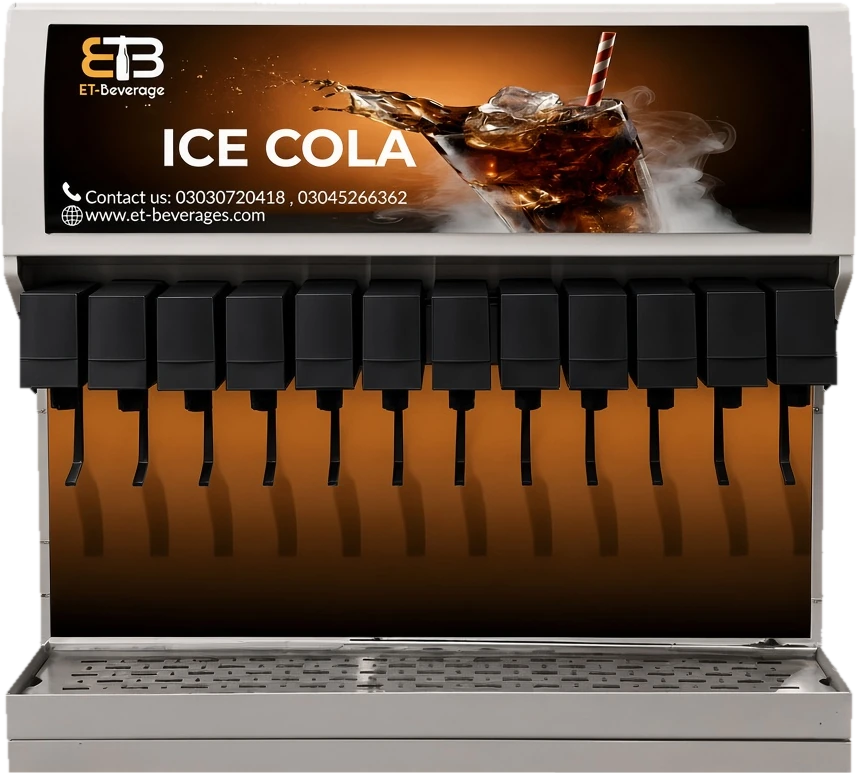 ET-Beverages 12 valve soda machine – front view