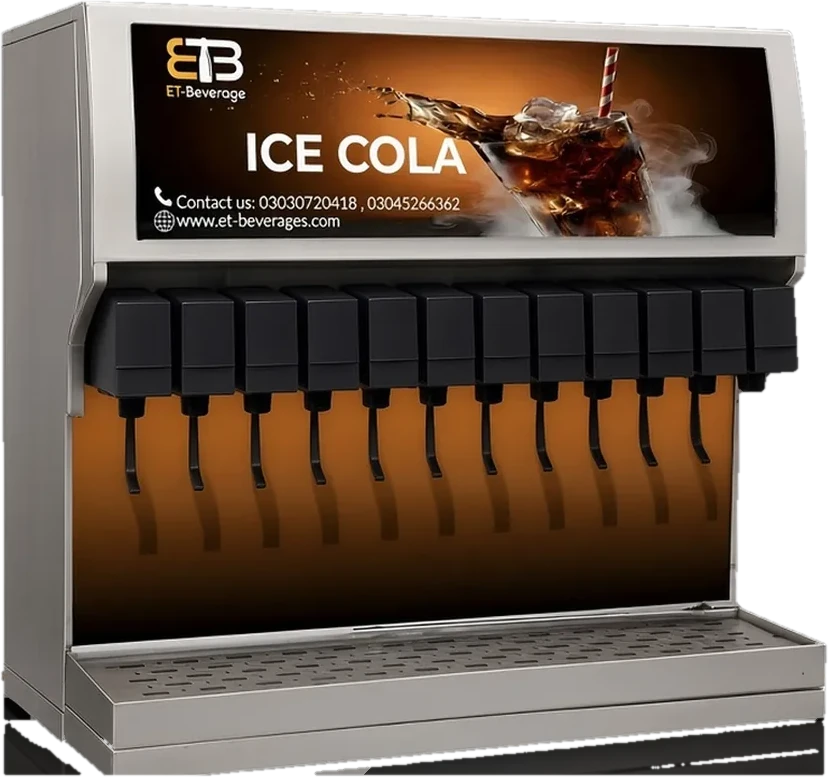 ET-Beverages 12 valve soda machine – left side view