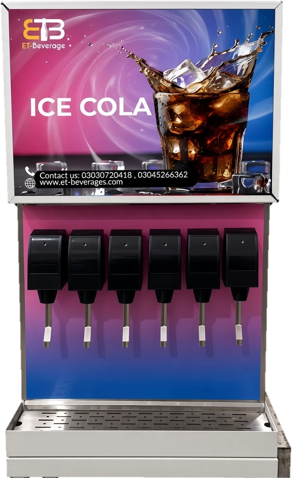 ET-Beverages 6 valve soda machine – front view