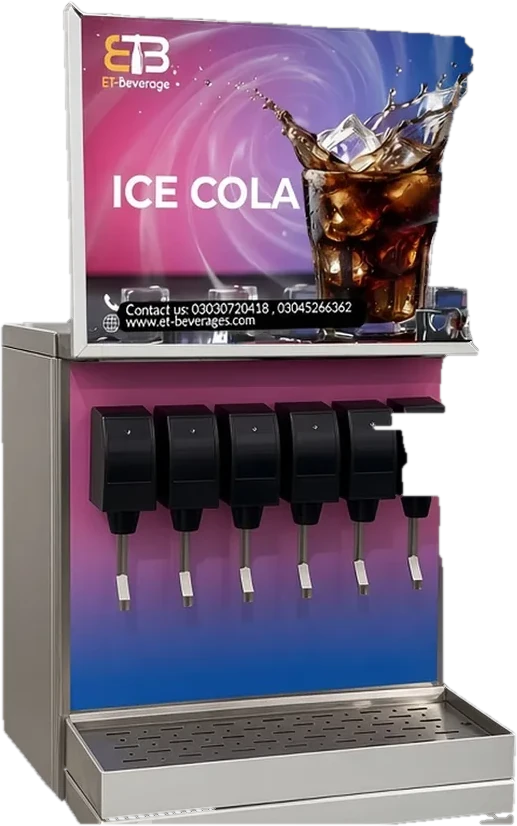 ET-Beverages 6 valve soda machine – left side view