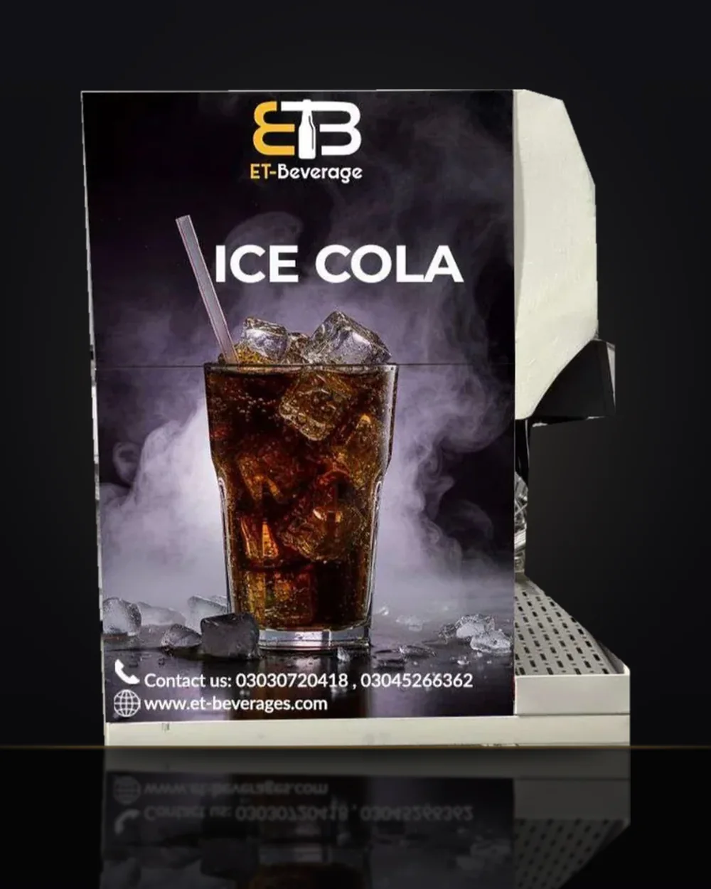 Ice Cola cabinet – smoky dark panel