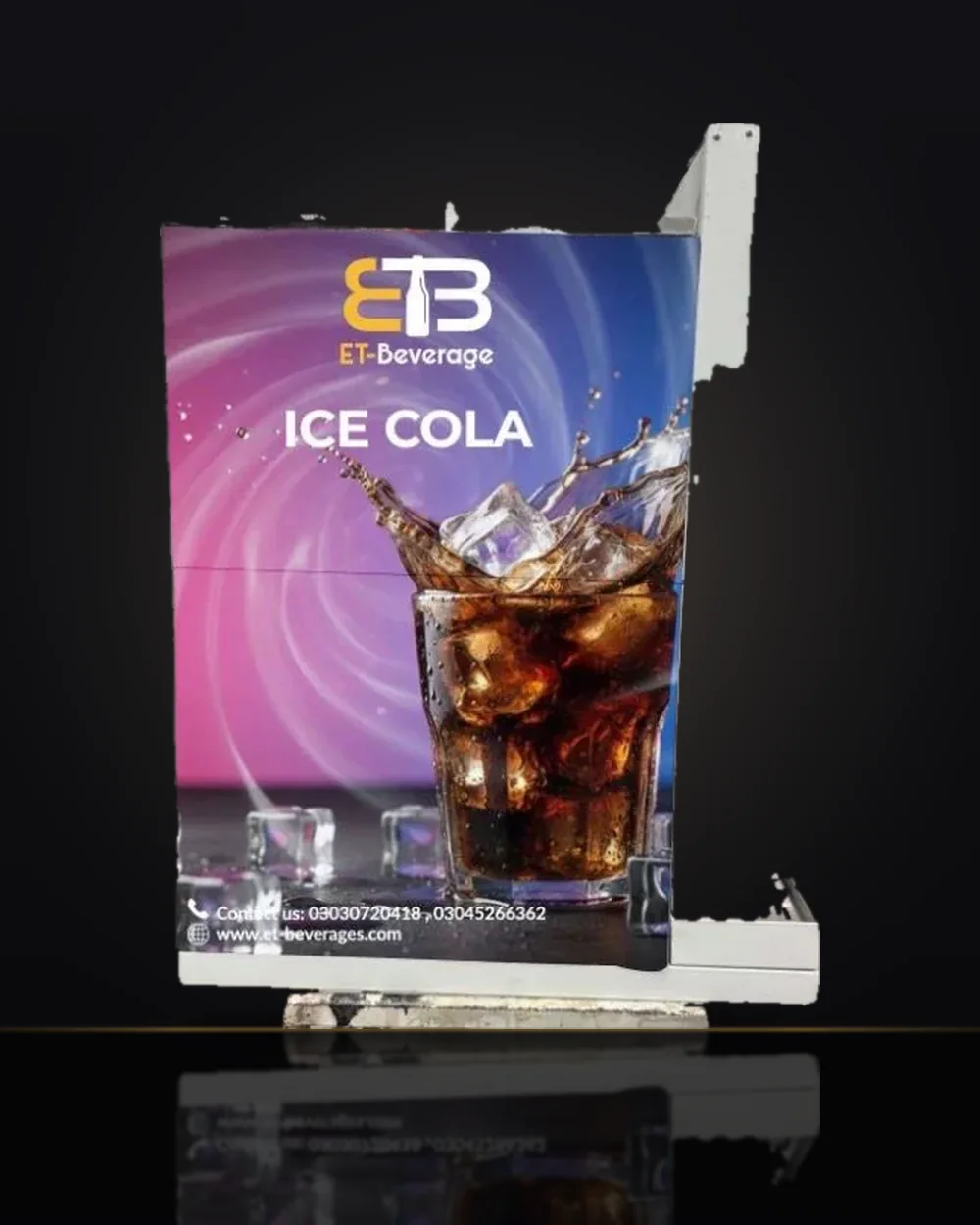 Ice Cola cabinet – violet swirl panel