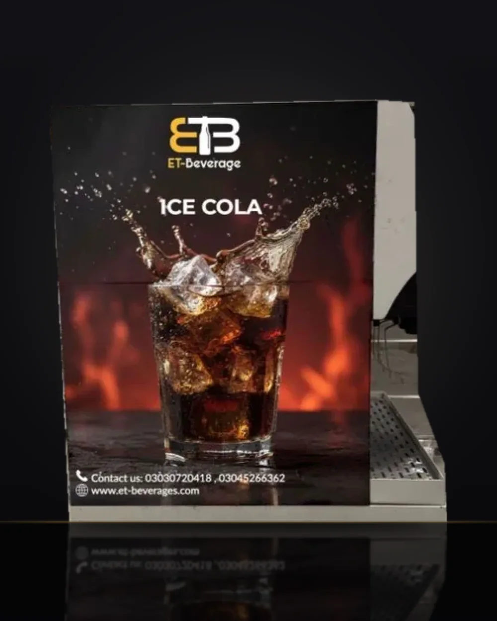 Ice Cola cabinet – fire splash panel