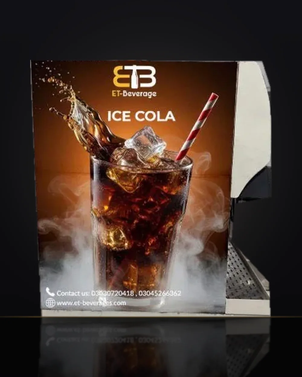 Ice Cola cabinet – orange splash panel